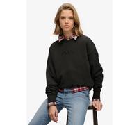 Sweatshirt SUPERDRY "SCRIPT BRAND LOOSE CREW", Damen, Gr. M, phantom, Sweatware, Obermaterial: 100% Baumwolle, unifarben, relaxed fit normal, Rundhals, Sweatshirts Sweatshirt, mit Markenlogo aus Perle