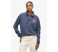 Superdry Damen SD Co Neon Kragen-Sweatshirt mit Halbreißverschluss Mariner Marineblau 40