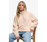 Sweatshirt SUPERDRY "SIGNATURE EMB HALF ZIP", Damen, Gr. S, rose blush pink, Sweatware, Obermaterial: 60% Baumwolle, 40% Polyester, unifarben, loose fit normal, Rundhals, Sweatshirts Sweatshirt, mit S