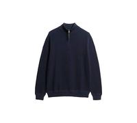 Sweatshirt SUPERDRY "Strickpullover Cotton Texture Henley", Herren, Gr. XL, blau (dunkelblau), Obermaterial: 100% Baumwolle CO., Sweatshirts Sweatshirt (37454142-XL) dunkelblau