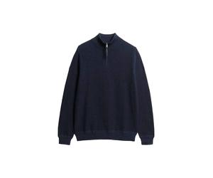 Sweatshirt SUPERDRY "Strickpullover Cotton Texture Henley", Herren, Gr. XL, blau (dunkelblau), Obermaterial: 100% Baumwolle CO., Sweatshirts Sweatshirt (37454142-XL) dunkelblau