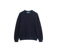 Sweatshirt SUPERDRY "Strickpullover Cotton Texture Jumper", Herren, Gr. L, blau (dunkelblau), Obermaterial: 100% Baumwolle CO., Sweatshirts Sweatshirt (82000745-L) dunkelblau