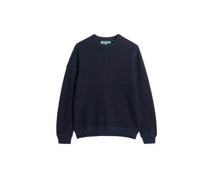 Sweatshirt SUPERDRY "Strickpullover Cotton Texture Jumper", Herren, Gr. L, blau (dunkelblau), Obermaterial: 100% Baumwolle CO., Sweatshirts Sweatshirt (82000745-L) dunkelblau