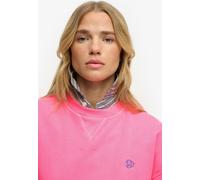 Sweatshirt SUPERDRY "STUDIOS RELAXED CREW", Damen, Gr. XS, dry fluro pink, Sweatware, Obermaterial: 100% Baumwolle, unifarben, relaxed fit normal, Rundhals, Sweatshirts Sweatshirt (71908857-XS)
