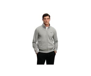 Sweatshirt SUPERDRY "Sweatjacke Essential Logo Track Top", Herren, Gr. M, grau (hellgrau), Obermaterial: 60% Baumwolle CO. 40% Polyester PES., Sweatshirts Sweatshirt (94585301-M) hellgrau