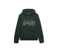 Superdry Herren Hoodie - Vintage Logo Heritage Relaxed Hoodie, Kapuze, Print, Baumwollmix Dunkelgrün / M M Grün
