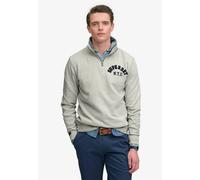 Sweatshirt SUPERDRY "VINTAGE ATHLETIC HALF ZIP", Herren, Gr. XL, brooklyn grau marl, angeraute Sweatware, Obermaterial: 100% Baumwolle, meliert, loose fit normal, hoch geschlossener Ausschnitt, Sweats