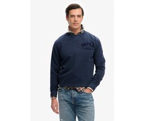 Sweatshirt SUPERDRY "VINTAGE ATHLETIC TONAL CREW", Herren, Gr. M, navy, angeraute Sweatware, Obermaterial: 100% Baumwolle, bedruckt, loose fit normal, Rundhals, Sweatshirts Sweatshirt (97961914-M) nav
