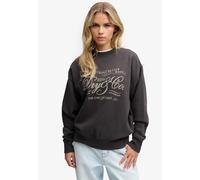 Sweatshirt SUPERDRY "VINTAGE WORKWEAR CREW", Damen, Gr. S, schwarzboard, Sweatware, Obermaterial: 80% Baumwolle, 20% Polyester, bedruckt, relaxed fit normal, Rundhals, Rippbündchen, Sweatshirts Sweats