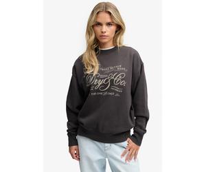 Sweatshirt SUPERDRY "VINTAGE WORKWEAR CREW", Damen, Gr. S, schwarzboard, Sweatware, Obermaterial: 80% Baumwolle, 20% Polyester, bedruckt, relaxed fit normal, Rundhals, Rippbündchen, Sweatshirts Sweats