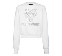 Sweatshirt PLEIN SPORT "Tiger", Damen, Gr. XS, weiß (01, weiß), Obermaterial: 88% Baumwolle, 12% Polyester, Sweatshirts (89532413-XS) 01, weiß