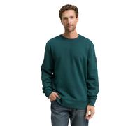 Sweatshirt TOM TAILOR, Herren, Gr. XXL, jasper grün navy structure, Sweatware, Obermaterial: 60% Baumwolle, 40% Polyester, unifarben, regular fit taillenbedeckt, Rundhals, Rippbündchen, Sweatshirts, m