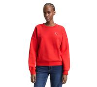 Sweatshirt TOM TAILOR DENIM, Damen, Gr. XL, brilliant rot, Sweatware, Obermaterial: 70% Baumwolle, 30% Polyester, bedruckt, bequem, Rundhals, Rippbündchen, Sweatshirts Sweatshirt, Rundhals, bequeme Pa