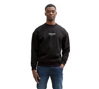 Denim Tom Tailor - Relaxed Sweatshirt mit Logo Print black - Gr. - XL