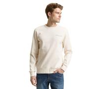 Sweatshirt TOM TAILOR, Herren, Gr. 3XL, gardenia weiß, Sweatware, Obermaterial: 70% Baumwolle, 30% Polyester, unifarben, regular fit normal, Rundhals, Rippbündchen, Sweatshirts Sweatshirt, mit Logo St