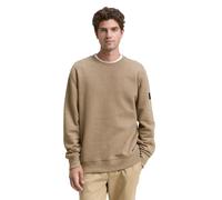 Sweatshirt TOM TAILOR, Herren, Gr. XL, palm cashmere structure, Sweatware, Obermaterial: 60% Baumwolle, 40% Polyester, unifarben, regular fit taillenbedeckt, Rundhals, Rippbündchen, Sweatshirts, mit L