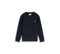 Sweatshirt TOM TAILOR, Jungen, Gr. 128/134, blau (sky captain blau), Sweatware, Obermaterial: 70% Baumwolle, 30% Polyester, regular fit taillenbedeckt, Rundhals, Rippbündchen, Sweatshirts Sweatshirt,