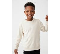 Sweatshirt TOM TAILOR, Jungen, Gr. 152, grauish weiß, Sweatware, Obermaterial: 70% Baumwolle, 30% Polyester, bedruckt, regular fit normal, Rundhals, Rippbündchen, Sweatshirts Sweatshirt, mit reflektie