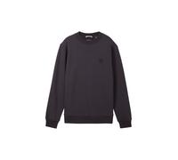 Sweatshirt TOM TAILOR, Jungen, Gr. 164, grau (coal grau), Sweatware, Obermaterial: 100% Baumwolle, unifarben, regular fit normal, Rundhals, Bündchen, Sweatshirts Sweatshirt, mit Logo-Badge (11698110-1