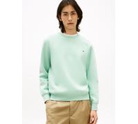 Sweatshirt TOMMY HILFIGER "BRAND LOVE TERRY EMBROIDDERY STACK", Herren, Gr. L, crushed mint, Sweatware, Obermaterial: 100% Baumwolle, regular fit normal, Rundhals, Sweatshirts Sweatshirt (88603400-L)