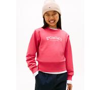 Sweatshirt TOMMY HILFIGER, Damen, Gr. 10 (140), vintage cerise, Sweatware, Obermaterial: 78% Baumwolle, 18% Polyester, 4% Elasthan, unifarben, regular fit normal, Rundhals, eingesetzt Rippbündchen, Sw