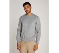 Sweatshirt TOMMY HILFIGER "ESSENTIAL FLEECE CREWNECK", Herren, Gr. S, grau (medium grau heather), Sweatware, Obermaterial: 60% Baumwolle, 40% Polyester, meliert, Basic hüftlang, Rundhals, eingesetzt B