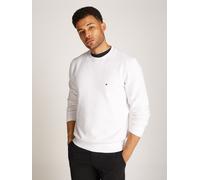 Sweatshirt TOMMY HILFIGER "ESSENTIAL FLEECE CREWNECK", Herren, Gr. S, weiß, Sweatware, Obermaterial: 60% Baumwolle, 40% Polyester, unifarben, Basic hüftlang, Rundhals, eingesetzt Bündchen, Sweatshirts