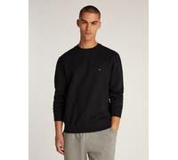 Sweatshirt TOMMY HILFIGER "ESSENTIAL FLEECE CREWNECK", Herren, Gr. XL, schwarz, Sweatware, Obermaterial: 60% Baumwolle, 40% Polyester, unifarben, Basic hüftlang, Rundhals, eingesetzt Bündchen, Sweatsh