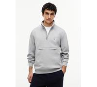 Sweatshirt TOMMY HILFIGER "ESSENTIAL INTECHNO 1/4 ZIP", Herren, Gr. L, light grau heather, Sweatware, Obermaterial: 72% Baumwolle, 28% Polyester, Rippbündchen, Sweatshirts Sweatshirt (24571227-L) ligh