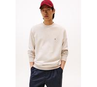 Sweatshirt TOMMY HILFIGER "ESSENTIAL TERRY CREWNECK", Herren, Gr. L, heatherot oatmilk, Sweatware, Obermaterial: 100% Baumwolle, regular fit, Rundhals, Rippbündchen, Sweatshirts Sweatshirt (50578056-L