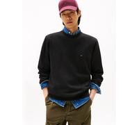 Sweatshirt TOMMY HILFIGER "ESSENTIAL TERRY CREWNECK", Herren, Gr. M, schwarz, Sweatware, Obermaterial: 100% Baumwolle, regular fit, Rundhals, Rippbündchen, Sweatshirts Sweatshirt (26926741-M) schwarz