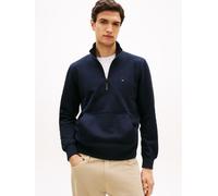 Sweatshirt TOMMY HILFIGER "ESSENTIAL TERRY NEW 1/4 ZIP", Herren, Gr. L, blau (desert sky), Sweatware, Obermaterial: 100% Baumwolle, regular fit, Bündchen, Sweatshirts Sweatshirt, Quarter-Zip aus Terry