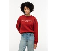 Sweatshirt TOMMY HILFIGER "EXT CORP LOGO", Damen, Gr. XL (46), schwarz magma, Sweatware, Obermaterial: 63% Baumwolle, 37% Polyester, bedruckt, regular fit normal, Rundhals, eingesetzt Rippbündchen, Sw