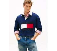 Sweatshirt TOMMY HILFIGER "FLAG RUGBY", Herren, Gr. XL, blau (carbon navy), Sweatware, Obermaterial: 100% Baumwolle, unifarben, regular fit normal, Rundhals, eingesetzt Rippbündchen, Sweatshirts Sweat