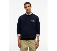 Sweatshirt TOMMY HILFIGER "HILFIGER 1985 REF TERRY CREW", Herren, Gr. L, navy blau, Sweatware, Obermaterial: 100% Baumwolle, unifarben, regular fit normal, Rundhals, Rippstrickbündchen, Sweatshirts Sw