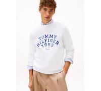 Sweatshirt TOMMY HILFIGER "HILFIGER ARCH", Damen, Gr. M, weiß, Sweatware, Obermaterial: 64% Baumwolle, 36% Polyester, regular fit, Rundhals, Rippbündchen, Sweatshirts Sweatshirt, normale Passform, kon