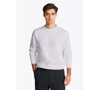 Sweatshirt TOMMY HILFIGER "HILFIGER EMBRO LOGO SWEATSHIRT", Herren, Gr. XL, weiß, Sweatware, Obermaterial: 100% Baumwolle, casual, Langarm Rippbündchen, Sweatshirts (76415332-XL) weiß