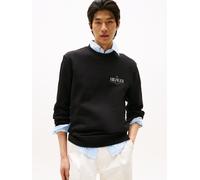Sweatshirt TOMMY HILFIGER "HILFIGER STACKED SWEATSHIRTS", Herren, Gr. M, schwarz, Sweatware, Obermaterial: 100% Baumwolle, Rundhals, Rippbündchen, Sweatshirts Sweatshirt (31762813-M)