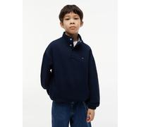 Sweatshirt TOMMY HILFIGER, Jungen, Gr. 16 (176), schwarz night navy, Sweatware, Obermaterial: 100% Baumwolle, unifarben, regular fit normal, Rundhals, eingesetzt Bündchen, Sweatshirts Sweatshirt, Kind