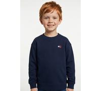 Sweatshirt TOMMY HILFIGER, Mädchen, Gr. 10 (140), blau (schwarz night navy), Sweatware, Obermaterial: 100% Baumwolle, unifarben, regular fit normal, Rundhals, Bündchen, Sweatshirts Sweatshirt, Rundhal
