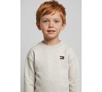 Sweatshirt TOMMY HILFIGER, Mädchen, Gr. 10 (140), grau (erdgrau), Sweatware, Obermaterial: 100% Baumwolle, unifarben, regular fit normal, Rundhals, Bündchen, Sweatshirts Sweatshirt, Rundhalsausschnitt