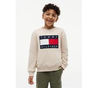 Sweatshirt TOMMY HILFIGER, Mädchen, Gr. 16 (176), beige (classic beige), Sweatware, Obermaterial: 100% Baumwolle, unifarben, regular fit normal, Rundhals, Bündchen, Sweatshirts Sweatshirt, Regular Fit