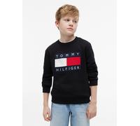 Sweatshirt TOMMY HILFIGER, Mädchen, Gr. 16 (176), schwarz, Sweatware, Obermaterial: 100% Baumwolle, unifarben, regular fit normal, Rundhals, Bündchen, Sweatshirts Sweatshirt, Regular Fit, Kinder bis 1