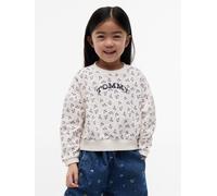 Sweatshirt TOMMY HILFIGER, Mädchen, Gr. 5 (110), beige (flower aop), Sweatware, Obermaterial: 78% Baumwolle, 18% Polyester, 4% Elasthan, geblümt, regular fit normal, Rundhals, Bündchen, Sweatshirts Sw