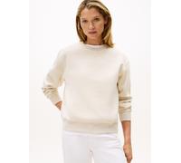 Sweatshirt TOMMY HILFIGER "MDRN REG CORP LOGO C-NK SWTSHRT", Damen, Gr. XS (34), heather oatmilk, Sweatware, Obermaterial: 63% Baumwolle, 37% Polyester, meliert, casual, regular fit hüftlang, Rundhals