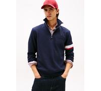 Sweatshirt TOMMY HILFIGER "RWB INSERT ZIP", Herren, Gr. L, desert sky, Sweatware, Obermaterial: 64% Baumwolle, 36% Polyester, unifarben mit Farbeinsatz, regular fit normal, Rundhals, eingesetzt Rippbü