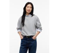 Sweatshirt TOMMY HILFIGER "SCRIPT TERRY MDRN C-NK SWTSHIRT", Damen, Gr. M (40), light grau htr, Sweatware, Obermaterial: 100% Baumwolle, meliert, unifarben, normal, Rundhals, Sweatshirts Sweatshirt, B