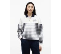 Sweatshirt TOMMY HILFIGER "TH ROUNDAL COLLAR SWTSHT", Damen, Gr. S (36/38), wide strp ecru, schwarz night navy, Sweatware, Obermaterial: 100% Baumwolle, gestreift, regular fit normal, Rundhals, einges