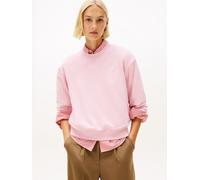 Sweatshirt TOMMY HILFIGER "TH SCRIPT REG TERRY SWTSHRT", Damen, Gr. XXL (44), pink, Sweatware, Obermaterial: 83% Baumwolle, 13% Polyester, 4% Elasthan, unifarben, regular fit normal, Rundhals, Rippbün