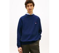 Sweatshirt TOMMY HILFIGER "TOMMY FLAG ELEVATED SWEATSHIRT", Herren, Gr. L, blau (carbon navy), Sweatware, Obermaterial: 100% Baumwolle, normal, Rundhals, Rippbündchen, Sweatshirts Sweatshirt (97427831
